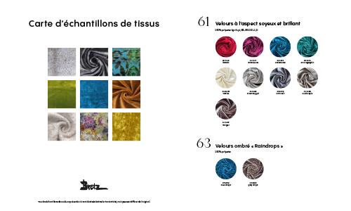 Bretz Carte d'échantillon de tissu