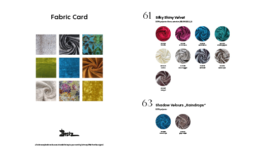 Bretz Fabric sample card