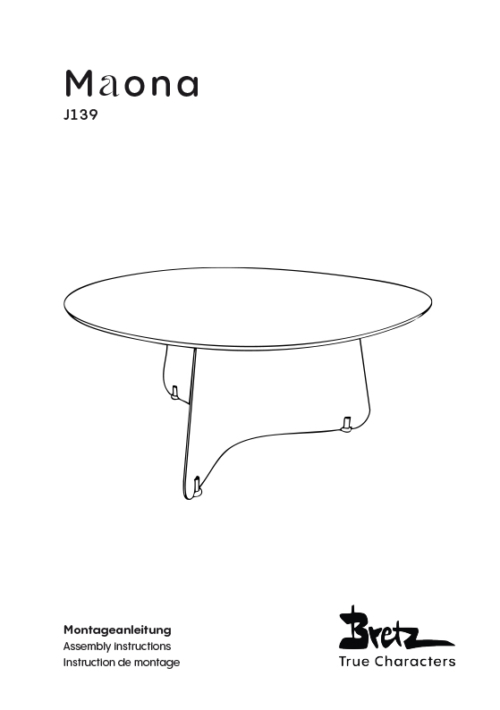 Maona Coffee Table -<br/>Assembly instructions